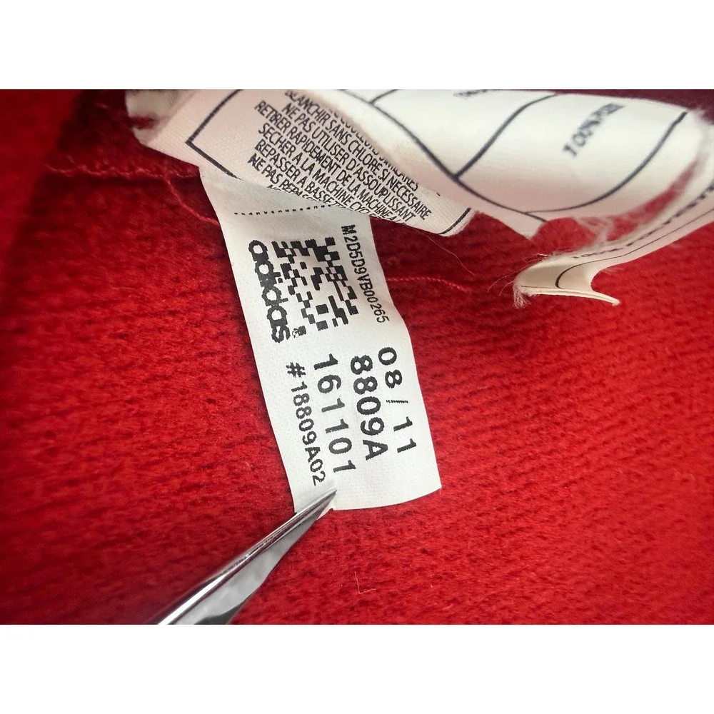Adidas Wisconsin Badgers Hoodie Mens Large Red ClimaWarm Pullover‎ 8809A